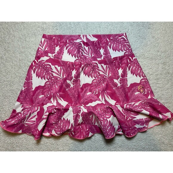Tina + Jenna Skort Womens Size S Pink Tropical Tennis Golf Pickleball - Picture 1 of 7
